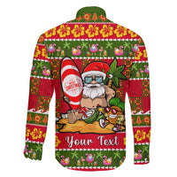 Personalised Hawaii Surfing Santa Christmas Family Matching Mermaid Dress and Hawaiian Shirt Tropical Pineapple Mele Kalikimaka Quilt Pattern LT14 - Polynesian Pride