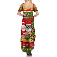 Personalised Hawaii Surfing Santa Christmas Summer Maxi Dress Tropical Pineapple Mele Kalikimaka Quilt Pattern LT14 - Polynesian Pride