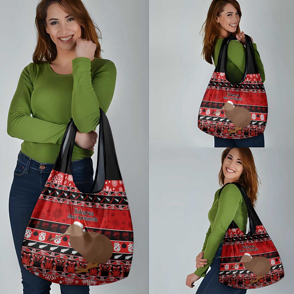 New Zealand Christmas Grocery Bag Aotearoa Kiwi Meri Kirihimete Red Version LT14 - Polynesian Pride
