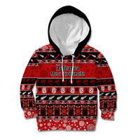 Personalised New Zealand Christmas Kid Hoodie Aotearoa Kiwi Meri Kirihimete Red Version LT14 Hoodie Red - Polynesian Pride