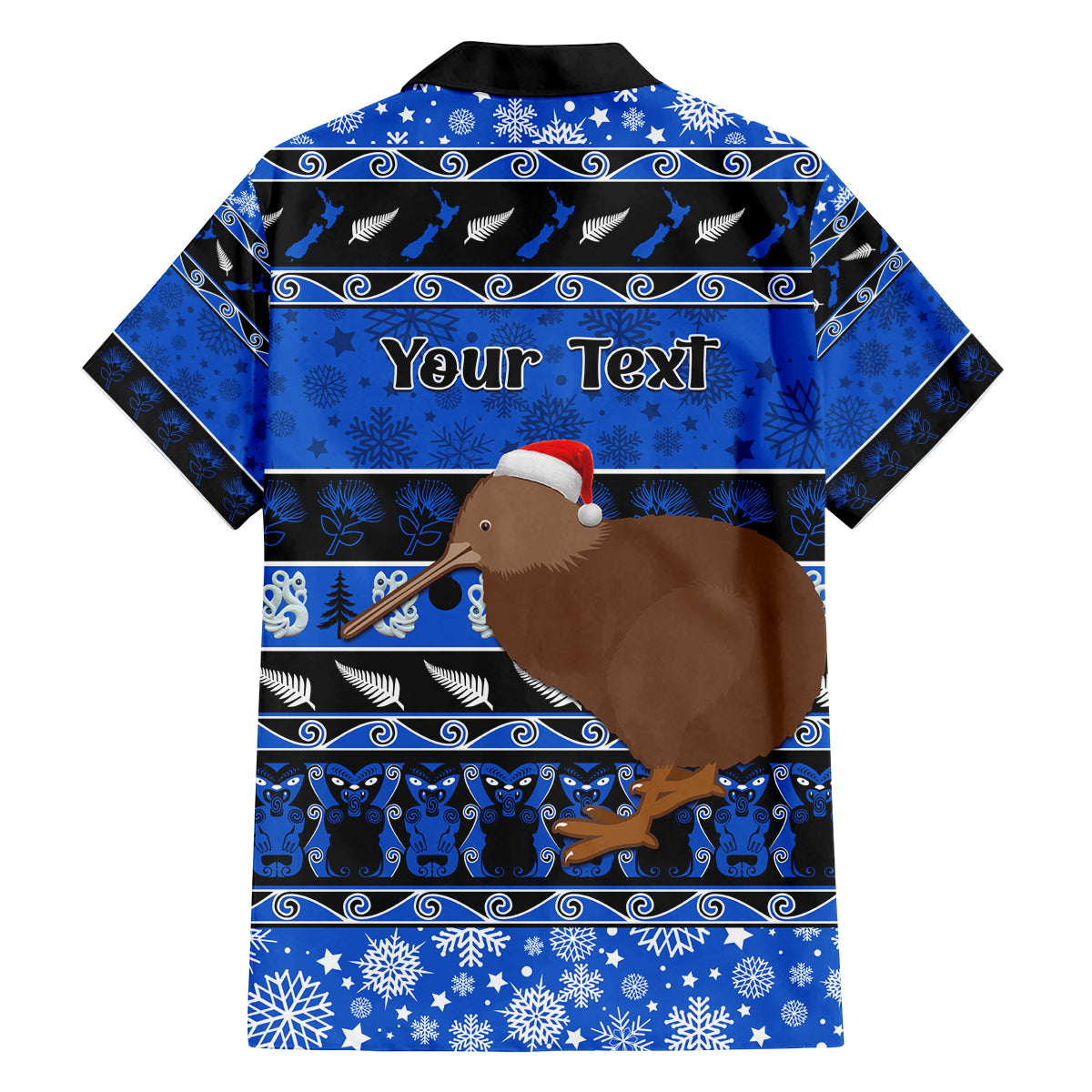 Personalised New Zealand Christmas Family Matching Summer Maxi Dress and Hawaiian Shirt Aotearoa Kiwi Meri Kirihimete Blue Version LT14 - Polynesian Pride