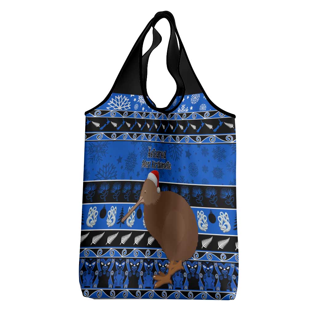 New Zealand Christmas Grocery Bag Aotearoa Kiwi Meri Kirihimete Blue Version LT14 - Polynesian Pride