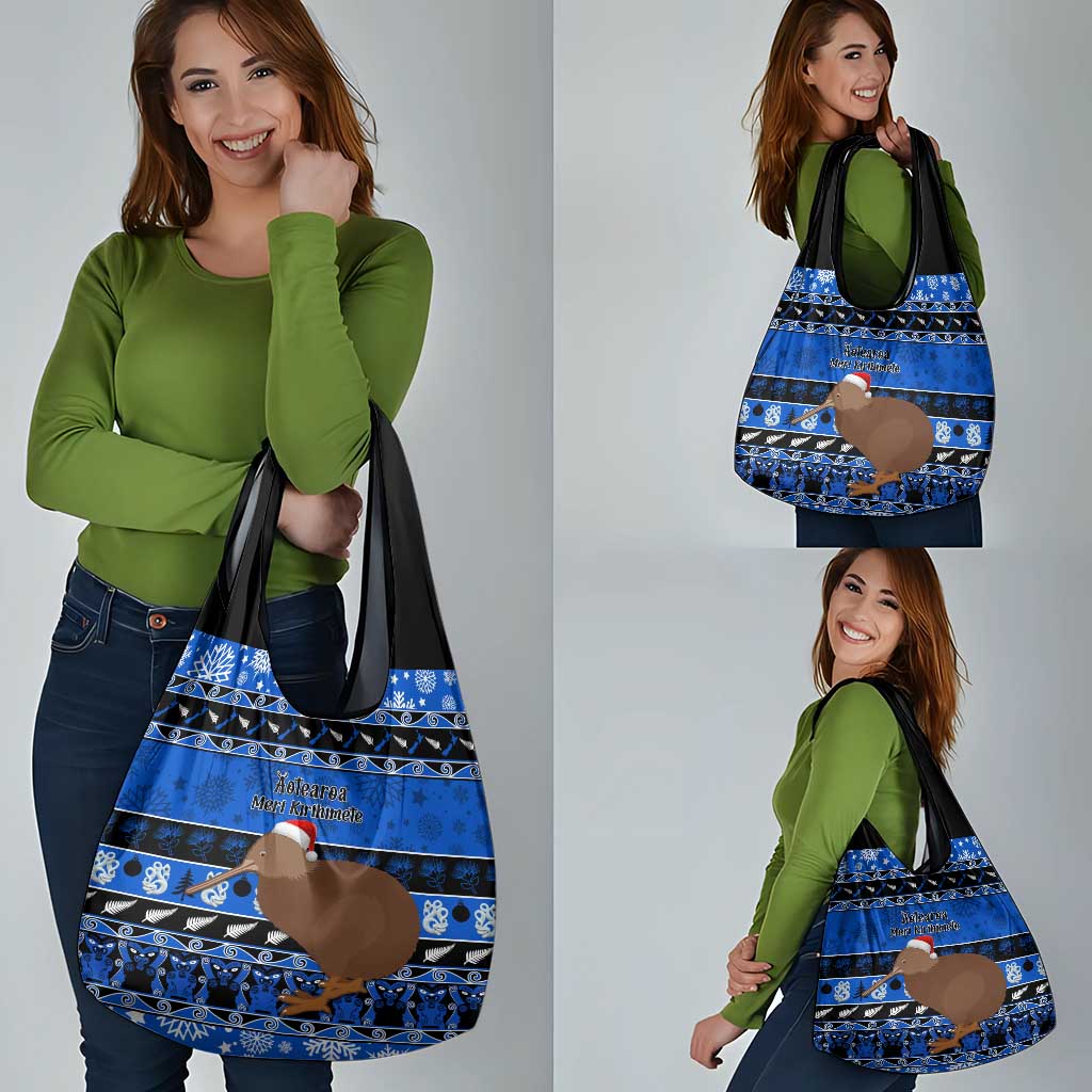New Zealand Christmas Grocery Bag Aotearoa Kiwi Meri Kirihimete Blue Version LT14 - Polynesian Pride