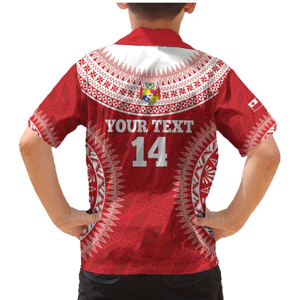 Custom Tonga Mate Maa Family Matching Mermaid Dress and Hawaiian Shirt Go Champions Tongan Ngatu - Red LT14 - Polynesian Pride