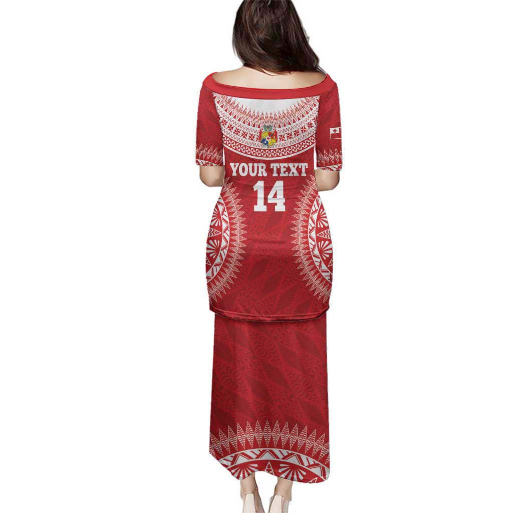Custom Tonga Mate Maa Family Matching Puletasi and Hawaiian Shirt Go Champions Tongan Ngatu - Red LT14 - Polynesian Pride