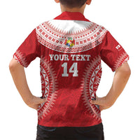 Custom Tonga Mate Maa Family Matching Summer Maxi Dress and Hawaiian Shirt Go Champions Tongan Ngatu - Red LT14 - Polynesian Pride