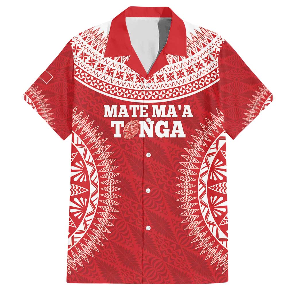 Custom Tonga Mate Maa Hawaiian Shirt Go Champions Tongan Ngatu - Red LT14 Red - Polynesian Pride