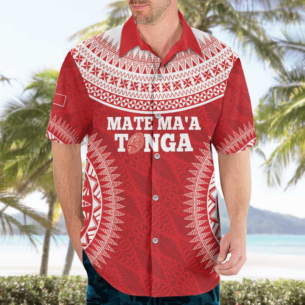 Custom Tonga Mate Maa Hawaiian Shirt Go Champions Tongan Ngatu - Red LT14 - Polynesian Pride