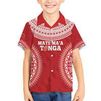 Custom Tonga Mate Maa Hawaiian Shirt Go Champions Tongan Ngatu - Red LT14 - Polynesian Pride