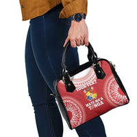 Custom Tonga Mate Maa Shoulder Handbag Go Champions Tongan Ngatu - Red LT14 - Polynesian Pride