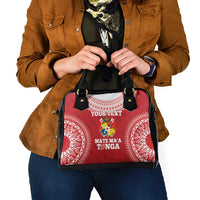 Custom Tonga Mate Maa Shoulder Handbag Go Champions Tongan Ngatu - Red LT14 - Polynesian Pride