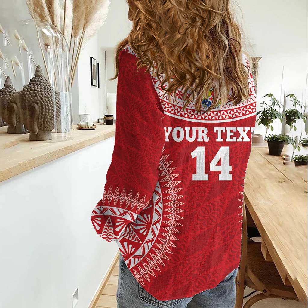 Custom Tonga Mate Maa Women Casual Shirt Go Champions Tongan Ngatu - Red LT14 - Polynesian Pride