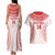 Custom Tonga Mate Maa Couples Matching Tank Maxi Dress and Hawaiian Shirt Go Champions Tongan Ngatu - White
