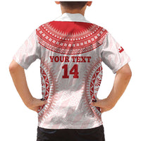 Custom Tonga Mate Maa Family Matching Mermaid Dress and Hawaiian Shirt Go Champions Tongan Ngatu - White LT14 - Polynesian Pride