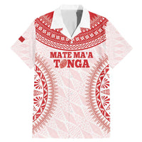 Custom Tonga Mate Maa Family Matching Mermaid Dress and Hawaiian Shirt Go Champions Tongan Ngatu - White LT14 Dad's Shirt - Short Sleeve White - Polynesian Pride