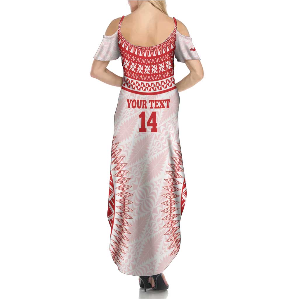 Custom Tonga Mate Maa Family Matching Summer Maxi Dress and Hawaiian Shirt Go Champions Tongan Ngatu - White LT14 - Polynesian Pride