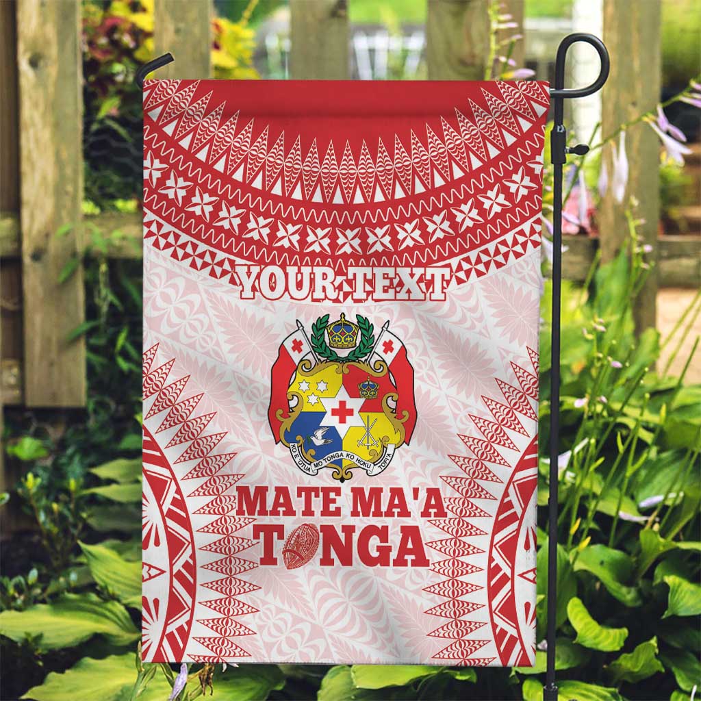 Custom Tonga Mate Maa Garden Flag Go Champions Tongan Ngatu - White LT14 Garden Flag White - Polynesian Pride