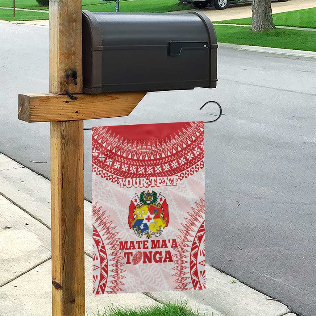 Custom Tonga Mate Maa Garden Flag Go Champions Tongan Ngatu - White LT14 - Polynesian Pride