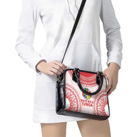 Custom Tonga Mate Maa Shoulder Handbag Go Champions Tongan Ngatu - White LT14 - Polynesian Pride