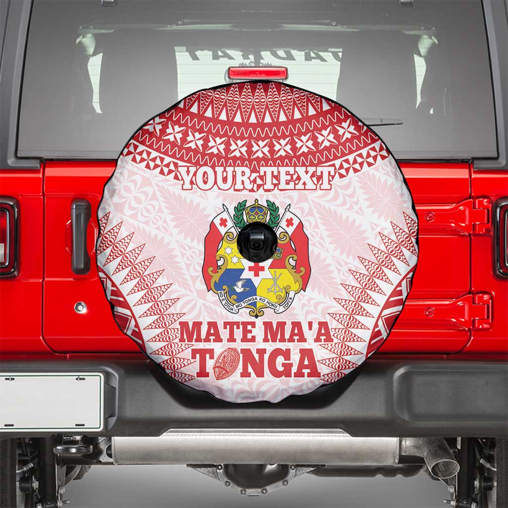 Custom Tonga Mate Maa Spare Tire Cover Go Champions Tongan Ngatu - White LT14 - Polynesian Pride