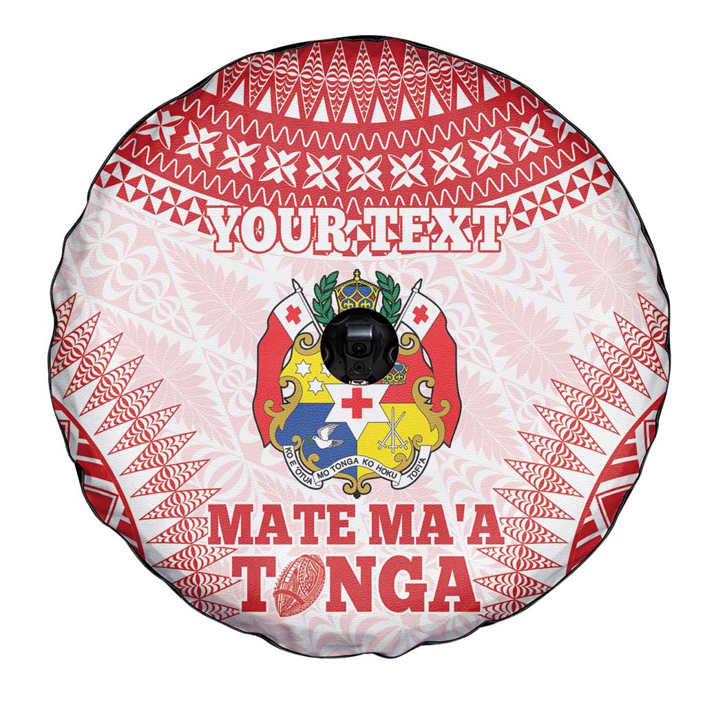 Custom Tonga Mate Maa Spare Tire Cover Go Champions Tongan Ngatu - White LT14 - Polynesian Pride