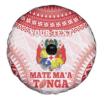 Custom Tonga Mate Maa Spare Tire Cover Go Champions Tongan Ngatu - White LT14 - Polynesian Pride