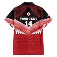 Custom Mate Maa Tonga XIII Family Matching Short Sleeve Bodycon Dress and Hawaiian Shirt Tongan Kupesi Ngatu - Rugby Style LT14 - Polynesian Pride