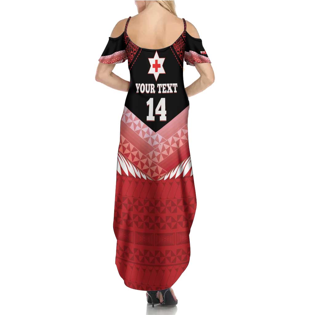 Custom Mate Maa Tonga XIII Family Matching Summer Maxi Dress and Hawaiian Shirt Tongan Kupesi Ngatu - Rugby Style LT14 - Polynesian Pride