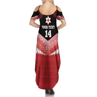 Custom Mate Maa Tonga XIII Family Matching Summer Maxi Dress and Hawaiian Shirt Tongan Kupesi Ngatu - Rugby Style LT14 - Polynesian Pride