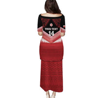 Custom Mate Maa Tonga XIII Puletasi Tongan Kupesi Ngatu - Rugby Style