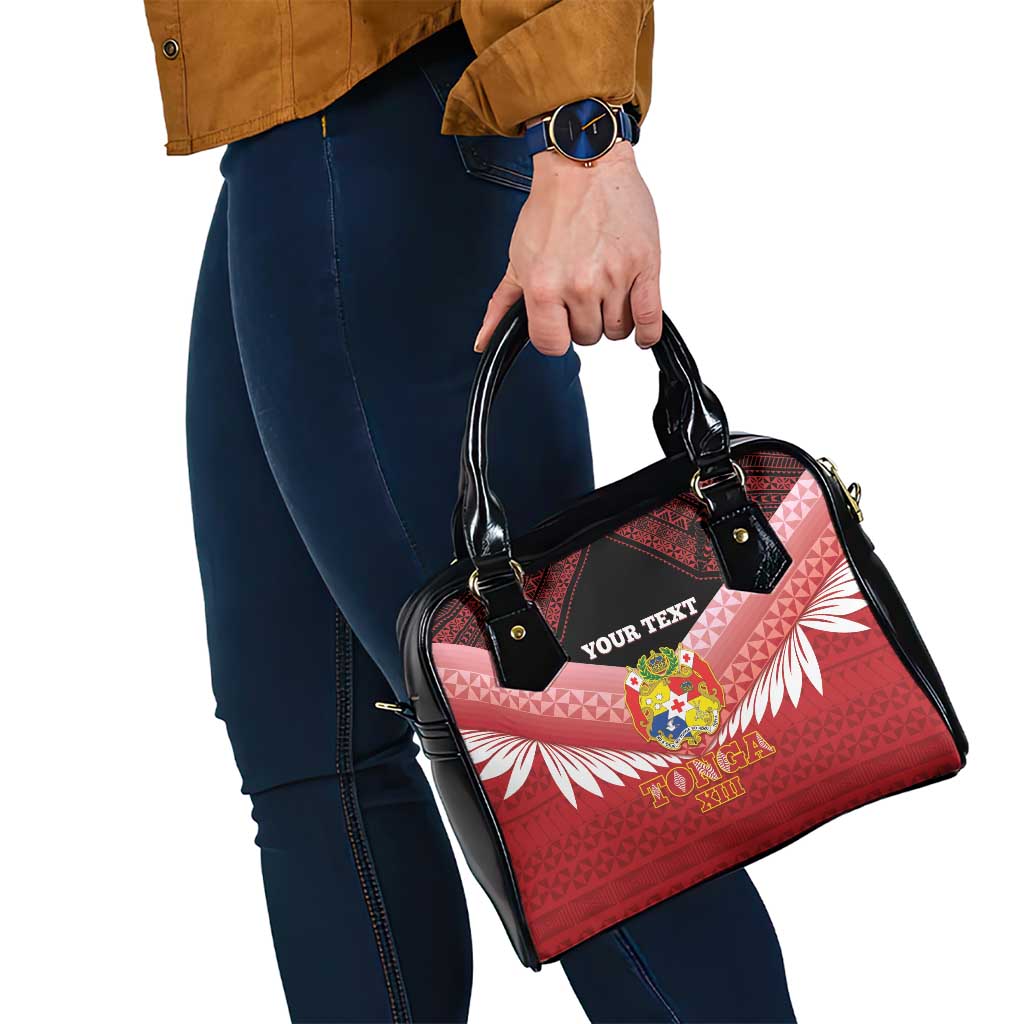 Custom Mate Maa Tonga XIII Shoulder Handbag Tongan Kupesi Ngatu - Rugby Style