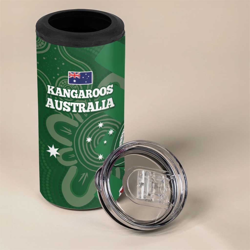Tonga And Australia Rugby 4 in 1 Can Cooler Tumbler Mate Maa Tongan Ngatu Mix Kangaroos Aboriginal LT14 - Polynesian Pride