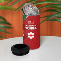 Tonga And Australia Rugby 4 in 1 Can Cooler Tumbler Mate Maa Tongan Ngatu Mix Kangaroos Aboriginal LT14 - Polynesian Pride