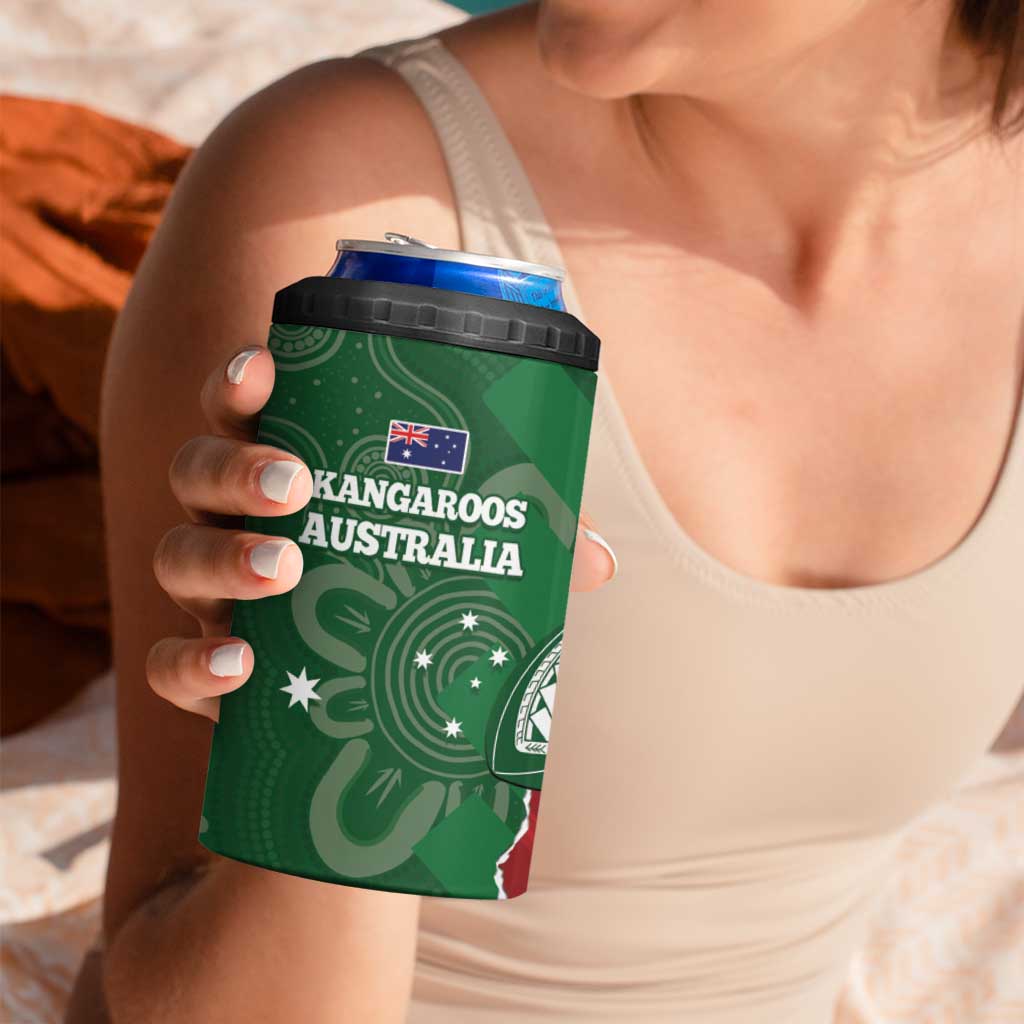 Tonga And Australia Rugby 4 in 1 Can Cooler Tumbler Mate Maa Tongan Ngatu Mix Kangaroos Aboriginal LT14 - Polynesian Pride