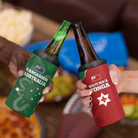 Tonga And Australia Rugby 4 in 1 Can Cooler Tumbler Mate Maa Tongan Ngatu Mix Kangaroos Aboriginal LT14 - Polynesian Pride