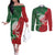 Custom Tonga And Australia Rugby Couples Matching Off The Shoulder Long Sleeve Dress and Long Sleeve Button Shirt Mate Maa Tongan Ngatu Mix Kangaroos Aboriginal