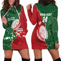 Custom Tonga And Australia Rugby Hoodie Dress Mate Maa Tongan Ngatu Mix Kangaroos Aboriginal LT14 - Polynesian Pride