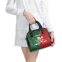 Custom Tonga And Australia Rugby Shoulder Handbag Mate Maa Tongan Ngatu Mix Kangaroos Aboriginal