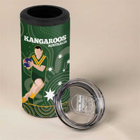 Personalised Mate Maa Tonga And Kangaroo Australia 4 in 1 Can Cooler Tumbler Tongan Kupesi Mix Aboriginal Art LT14 - Polynesian Pride
