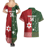 Custom Mate Maa Tonga And Kangaroo Australia Couples Matching Summer Maxi Dress and Hawaiian Shirt Tongan Kupesi Mix Aboriginal Art LT14 - Polynesian Pride
