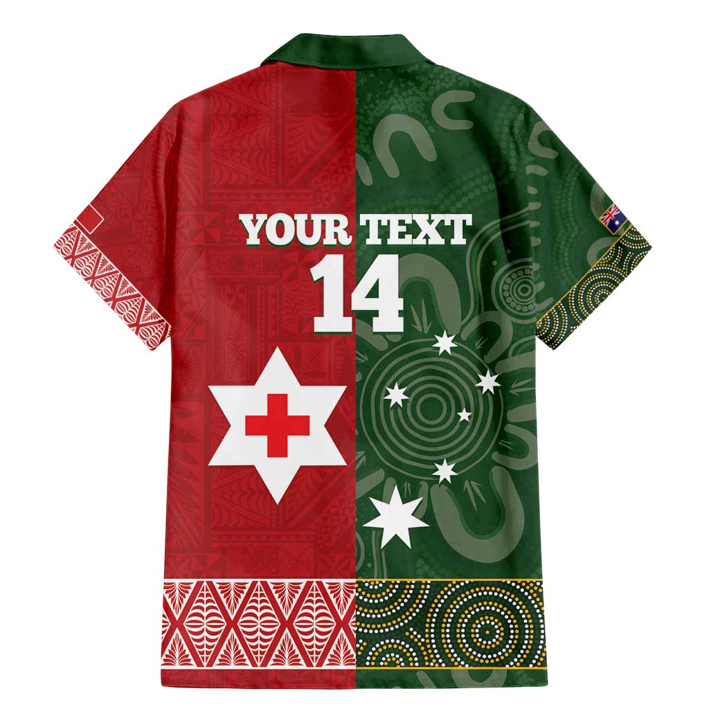 Custom Mate Maa Tonga And Kangaroo Australia Family Matching Mermaid Dress and Hawaiian Shirt Tongan Kupesi Mix Aboriginal Art LT14 - Polynesian Pride