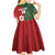 Custom Mate Maa Tonga And Kangaroo Australia Kid Short Sleeve Dress Tongan Kupesi Mix Aboriginal Art