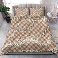 Brown Aloha Hawaii Shell Lei Bedding Set Palaka Hebrew Cone Honey Cowrie Elegant Curves - Polynesian Pride