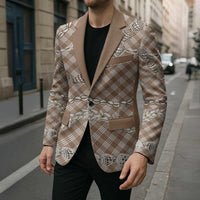Brown Aloha Hawaii Shell Lei Blazer Palaka Hebrew Cone Honey Cowrie Elegant Curves - Polynesian Pride