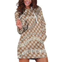 Brown Aloha Hawaii Shell Lei Hoodie Dress Palaka Hebrew Cone Honey Cowrie Elegant Curves LT14 Brown - Polynesian Pride