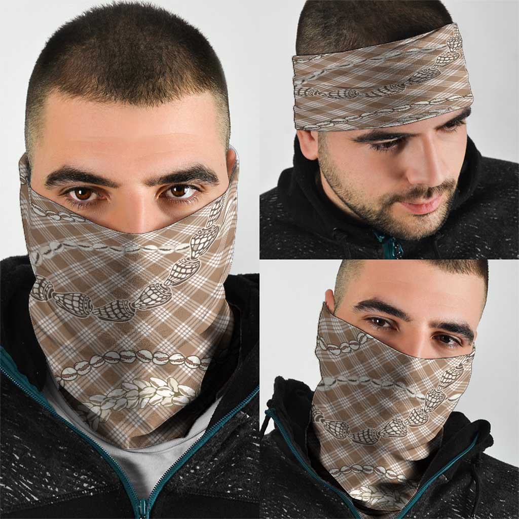 Brown Aloha Hawaii Shell Lei Neck Gaiter Palaka Hebrew Cone Honey Cowrie Elegant Curves - Polynesian Pride