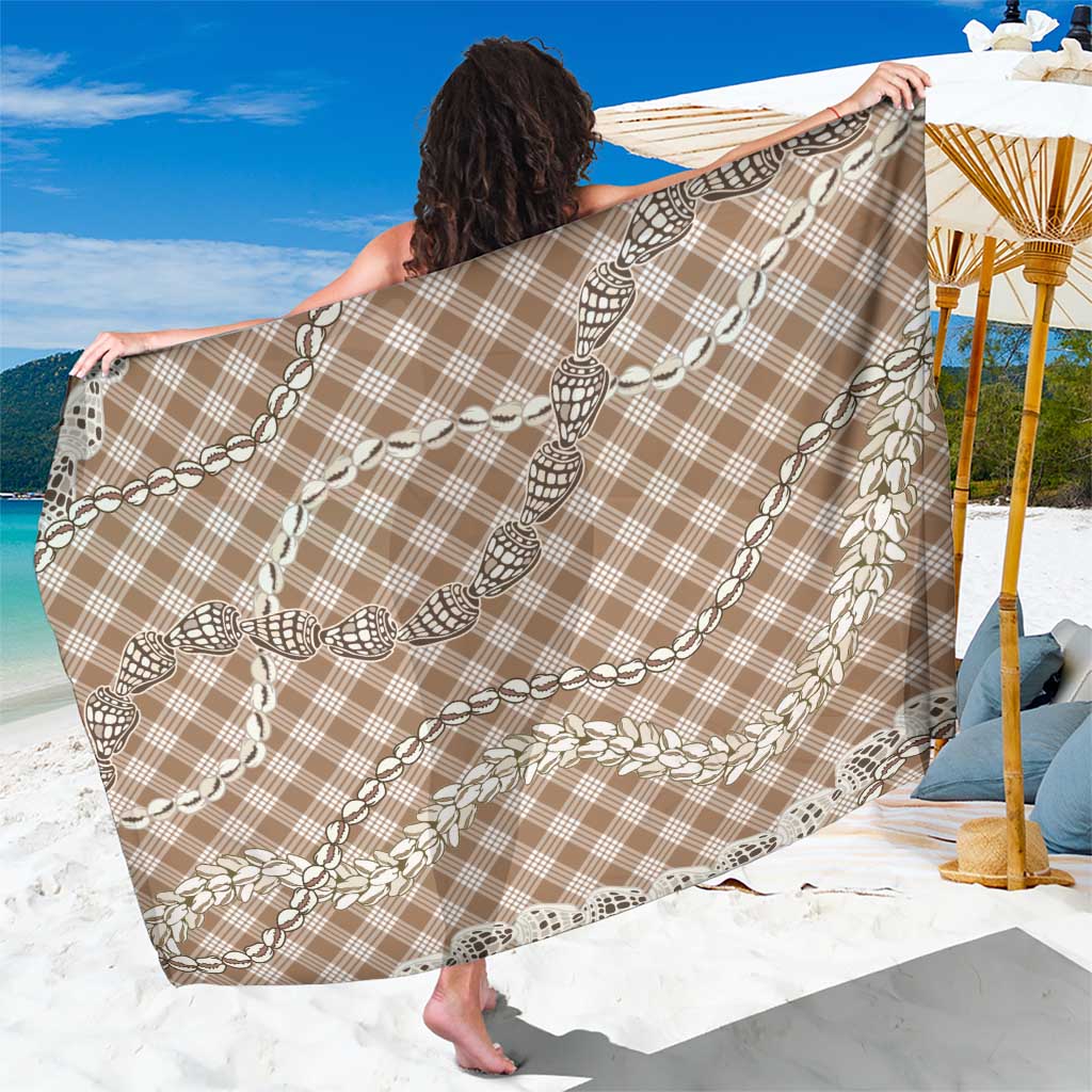 Brown Aloha Hawaii Shell Lei Sarong Palaka Hebrew Cone Honey Cowrie Elegant Curves - Polynesian Pride