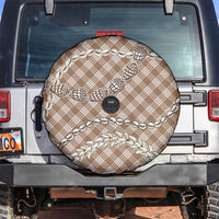 Brown Aloha Hawaii Shell Lei Spare Tire Cover Palaka Hebrew Cone Honey Cowrie Elegant Curves - Polynesian Pride
