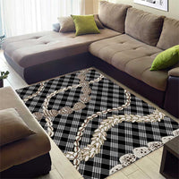 Black Aloha Hawaii Shell Lei Area Rug Palaka Hebrew Cone Honey Cowrie Elegant Curves LT14 - Polynesian Pride