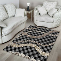 Black Aloha Hawaii Shell Lei Area Rug Palaka Hebrew Cone Honey Cowrie Elegant Curves LT14 - Polynesian Pride
